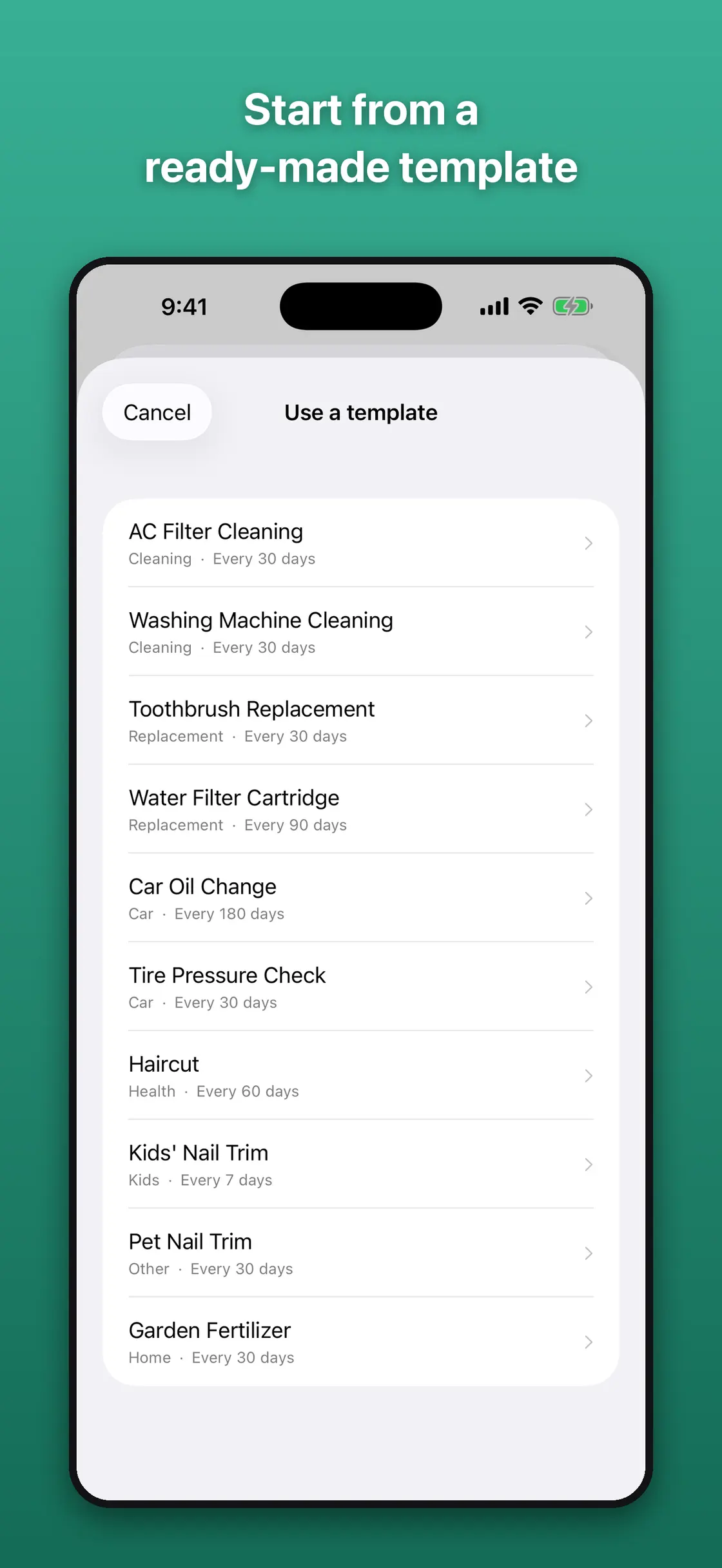 WhenLast – Chore & Care Log screenshot 4 of 4